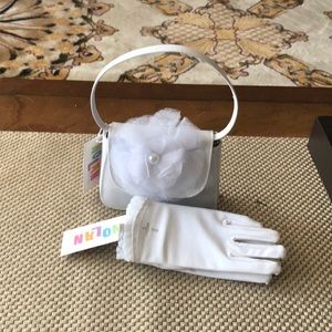 Little girls purse and glove set